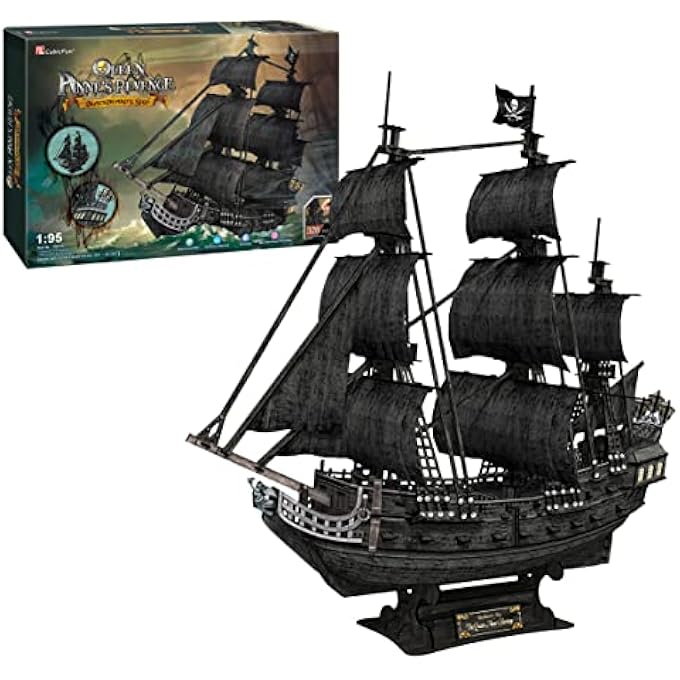 3D PUZZLE QUEEN ANNE'S REVENGE - 3D PUZZLE FOR CHILDREN | 3D PUZZLE ADULTS | BLACK PEARL MODEL SHIP | 3D PUZZLE CHILDREN | 3D PUZZLE ADULTS | 328 PIECES - Image 1